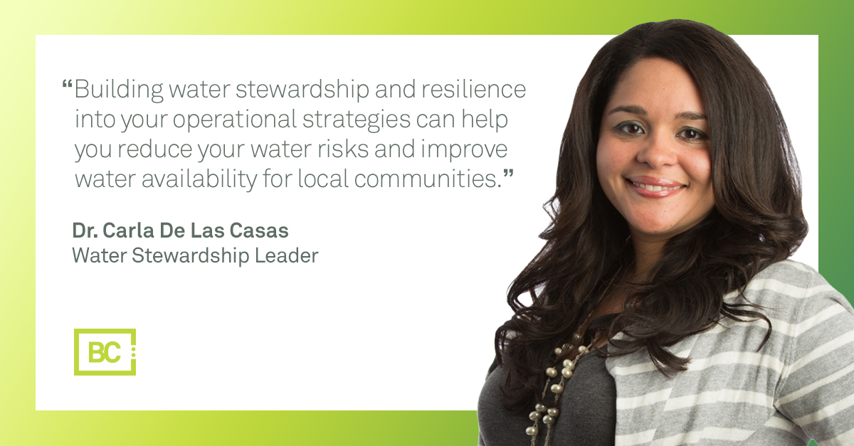 Dr. Carla De Las Casas is Brown and Caldwell’s Water Stewardship Leader based in California
