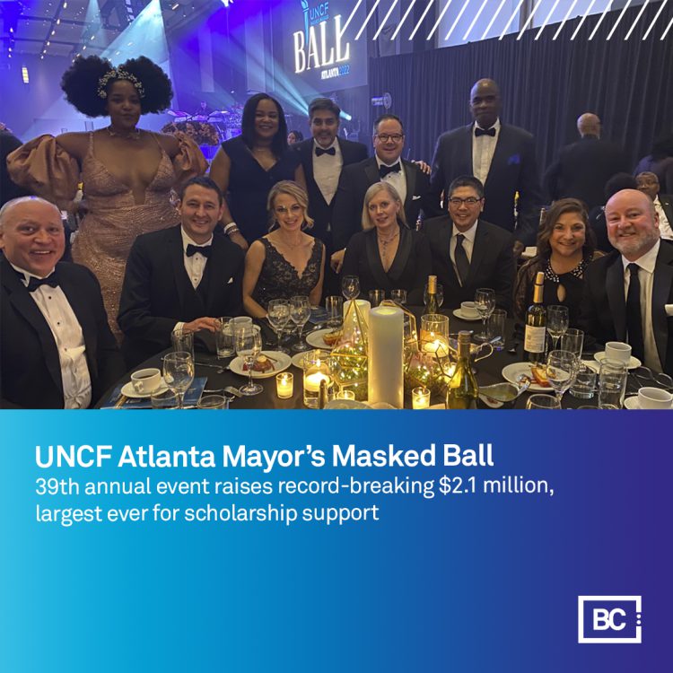 Brown and Caldwell employees attend the United Negro College Fund’s 39th Annual Atlanta Mayor’s Masked Ball.